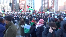 National March for Palestine -  Ceasefire Now! crowds at Vauxhall in London