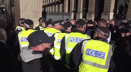 Protesters scuffle with police in Parliament Square amid Armistice Day tensions in UK