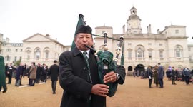 Veterans march through Horse Guards Parade in London, UK