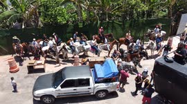 São Paulo Brazil November 12, 2023. Knights from various places gathered this Sunday (12) in the Perus neighborhood, in the west of São Paulo, to carry out the 5th Cavalcade Against Feminicide.