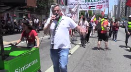 Interview at the Pro-Palestinian demonstration in Sao Paulo, Brazil