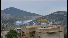 Hezbollah and Israel Exchange Fire Over Border near Kafr Shuba, Lebanon