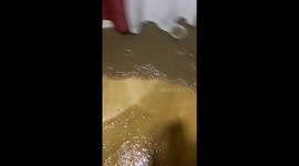 Strong floods sweep away vehicles in the Philippines