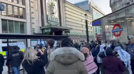 Protesters rally for Palestine at Victoria Station: police intervene amid calls for ceasefire