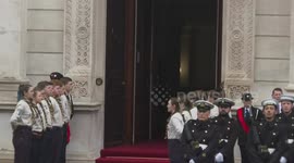 Rishi Sunak and Keir Starmer arrive at Remembrance service in London, UK