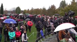 Remembrance Day service is held at the National Memorial in Arboretum, Staffordshire, UK