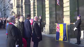 First Minister Humza Yousaf attends a Remembrance Sunday event in Edinburgh, UK