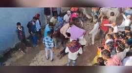Villagers allow cows to trample over them in central India as part of tradition