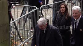 Sir Alex Ferguson arrives at Sir Bobby Charlton's funeral in Manchester, UK
