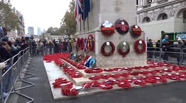 First minutes of the Cenotaph opening to public after the National Service of Remembrance 2023