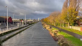 Ttransport affected by Storm Debi in Dublin, Ireland