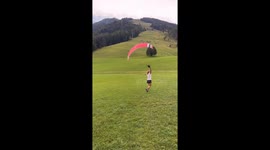 Close call: drone parachute stunt takes a wild turn in south Germany