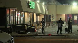 Long Beach: Person Killed at Bus Stop, Car Ripped in Half in Crash