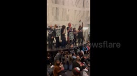 Jewish-led protest occupying Oakland Federal Building chants controversial 'from the river to the sea' slogan
