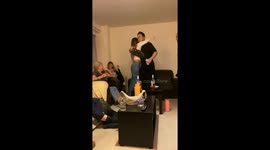 'Kiss for me?' - Boyfriend's surprise return leaves woman awash in a sea of long-awaited affection