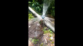 Beautiful Water Fountain at kapilash, Forests in the Kapilash hills of Odisha's Dhenkanal are being irrigated with piped water
