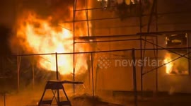 Fire Destroys Unfinished Apartments in Pinedale, USA
