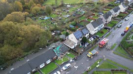 Drone footage shows roof collapsed after gas explosion ripped through bungalow