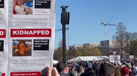 United States of America Senate Majority Leader Chuck Schumer speaks to March for Israel tens of thousands of attendees November 14, 2023, at the National Mall Washington, DC United States of America
