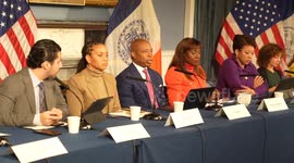 Mayor Eric Adams holds in-person media availability in New York, USA