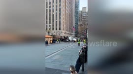 Majestic 80-Year-Old Norway Spruce Arrives at Rockefeller Center for 2023 Christmas Tree Lighting in New York, NY, USA