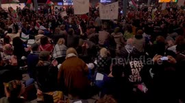 Hundreds of pro-Palestine activists stage sit in at Schiphol Airport