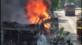 Stagecoach Bus Fire on North Devon Link Road A361 in Tiverton
