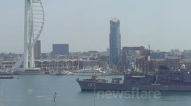 3 JAPANESE WARSHIPS ARRIVE IN PORTSMOUTH ENGLAND JDS ISOYUKI 127