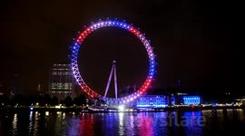 The London Eye Celebrates the Birth Of The Royal Baby By Illuminating Itself In Red, Blue and White