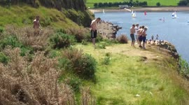 Cliff jump at dovestones reservoir josh
