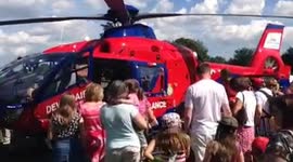 Devon air ambulance new arrival of helicopter blundells Tiverton