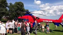Devon air ambulance new arrival of helicopter blundells Tiverton
