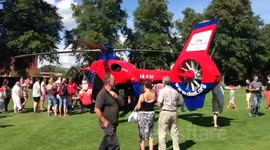 Devon air ambulance new arrival of helicopter blundells Tiverton