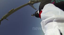 hand cam of 1st ever BASE jump in Kuwait
