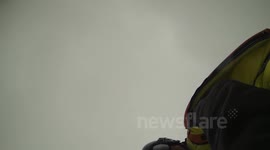 Wingsuit base jump Gleckstein hut hand cam