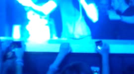 Calvin Harris reacts as a bitter