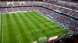 Cristiano ronaldo scores a goal from free kick against celta vigo 7:1 live from santijago bernabeu