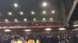Fans fight in stands during Man Utd vs Liverpool match