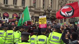 Anti Fascist chants during London Demonstration
