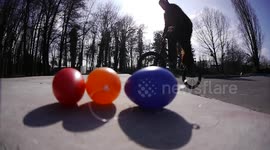 Crazy Easter Bunny does crazy tricks on a BMX bike - Part 2 of 4
