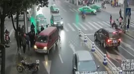 Girl is rescued after being run over by minibus