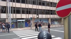 Police vehicles heading to Maalbeek metro station shortly after explosions