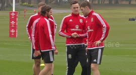 Wales football team train ahead of friendly with Northern Ireland