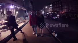 Ashley James leaves London hotel