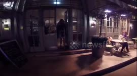 Ashley James leaves London hotel