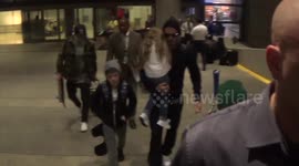 David Beckham arrives at LAX Airport with Brooklyn, Cruz and Harper