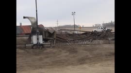 Train Tracks lay in a Twisted Hear After Train Derailment in Callaway, Mn