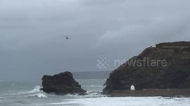 Coastguard helicopter hovers after fatal Cornwall cliff plunge