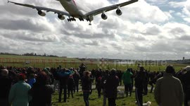 Airbus A380 arrives at Birmingham Airport for first historic passenger flight