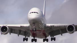 World's largest passenger plane lands at Birmingham Airport, UK